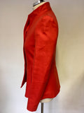 REISS RED HIGH NECK FITTED JACKET SIZE XS