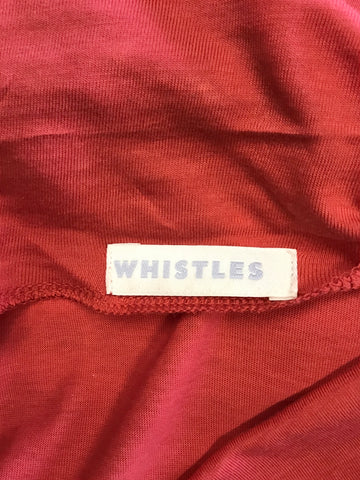 WHISTLES RED COWL NECKLINE SHORT SLEEVE T SHIRT DRESS SIZE 12