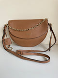 RADLEY LONDON CAMEL LEATHER CROSS BODY OR GOLD CHAIN SHOULDER BAG