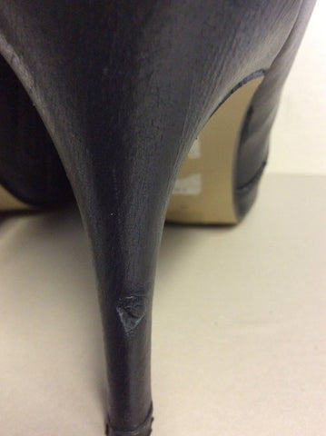 JASPER CONRAN DARK BLUE LEATHER & SUEDE ANKLE BOOTS SIZE 7/40