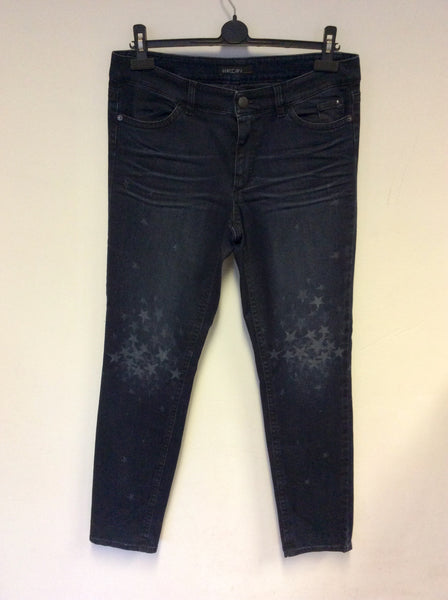 MARCCAIN DARK BLUE STAR PRINT SLIM LEG JEANS SIZE N5 UK16