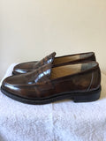 SAMUEL SMITH CHESTNUT BROWN HAND MADE LEATHER SLIP ON SHOES SIZE 8/42