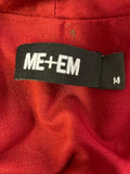 ME + EM DARK RED STRETCH JERSEY LONG SLEEVE WRAP ACROSS TOP SIZE 14