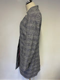 MARKS & SPENCER BEST OF BRITISH NAVY SILK BLEND TWEED LONGLINE JACKET SIZE 10