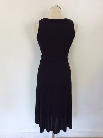 COAST BLACK SLEEVELESS WRAP DRESS SIZE 8