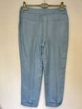 BRAND NEW MARKS & SPENCER AUTOGRAPH LIGHT BLUE LINEN BLEND TROUSERS SIZE 10