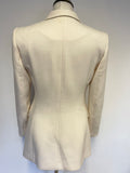 REISS SKORPIOS CHAMPAGNE WOOL BLEND LONG LINE JACKET SIZE S