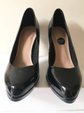 BRAND NEW MARKS & SPENCER BLACK PATENT HEELS SIZE 7/40 WIDE FIT
