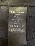 LK BENNETT DITTA BLACK SILK BLEND LACE DETAIL TOP SIZE 12