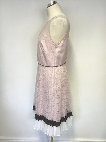 BRAND NEW MONSOON NUDE PINK LACE SLEEVELESS SPECIAL OCCASION DRESS SIZE 14
