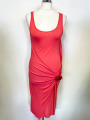 PENNY BLACK CORAL DRAPED FRONT SLEEVELESS DRESS SIZE M
