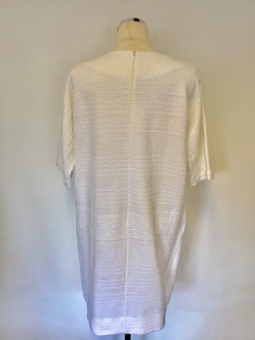 GERARD DAREL WHITE SHORT SLEEVE SHIFT DRESS SIZE 42 UK 14