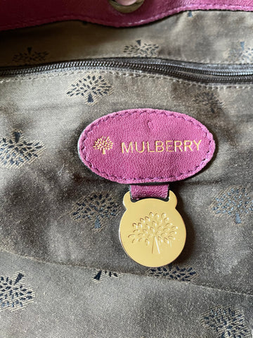 MULBERRY DEEP PINK LARGE LEATHER GRETA HOBO SHOULDER BAG