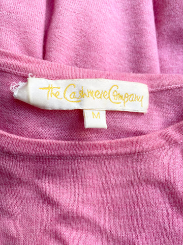 THE CASHMERE COMPANY PINK CASHMERE & MERINO WOOL LONG SLEEVE JUMPER SIZE M