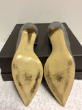 ITALIAN JOLIE BY EDWARD SPIERS SILVER LEATHER HEELS SIZE 6/39