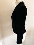 LK BENNETT BLACK VELVET SILK LINED FITTED JACKET SIZE 8
