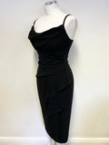 COAST BLACK SLEEVELESS FRILL TRIM SPECIAL OCCASION PENCIL DRESS SIZE 10