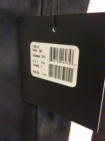 BRAND NEW MICHEL STUDIO BLACK,WHITE & FAUX LEATHER TRIM STRETCH SKIRT SIZE 18