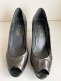 STUART WEITZMAN FOR RUSSELL & BROMLEY SLATE PATENT LEATHER HEELS SIZE 6/39