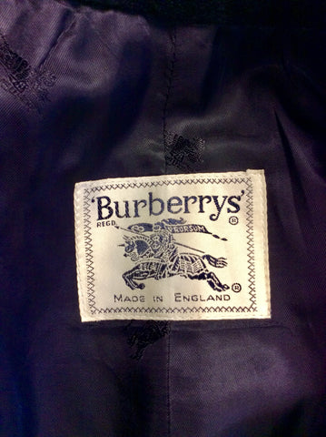 BURBERRY’S DARK BLUE 100% CASHMERE BELTED COAT SIZE 6