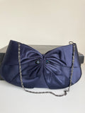 JOHN LEWIS CLUSTER NAVY BLUE SATIN SLINGBACK HEELS SIZE 8/41 & MATCHING SHOULDER BAG