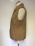 JOULES BRAEMAR CAMEL SLEEVELESS QUILTED GILET / BODY WARMER SIZE 14
