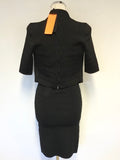 BRAND NEW KAREN MILLEN BLACK STRETCH BODYCON DRESS & MATCHING BOLERO JACKET SIZE 2 UK 8/10/12
