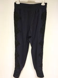 BRAND NEW TED BAKER NAVY BLUE LIZEEB LACE TRIM JOGGERS SIZE 2 UK 10/12