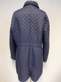 JOULES NAVY BLUE QUILTED ZIP & PRESS STUD FASTEN COAT SIZE 18