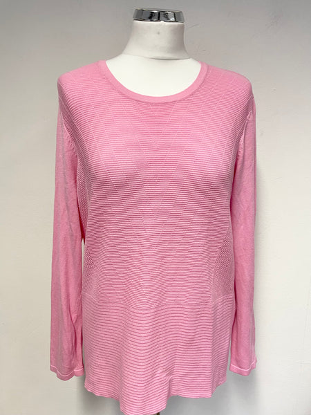 GERRY WEBER CASUAL PINK FINE KNIT LONG SLEEVE JUMPER SIZE 10