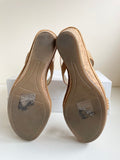 CARVELA CAMEL PLAITED STRAW STRAPS CORK PLATFORM & WEDGE HEEL SANDALS SIZE 7/40
