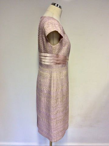 BRAND NEW DRESS CODE BY VEROMIA NOUGAT PINK EMBROIDERED DRESS & JACKET SUIT SIZE 20