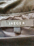 JAEGER BLACK SQUARE NECKLINE 3/4 SLEEVE PENCIL DRESS SIZE 18