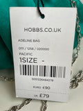 HOBBS KINGFISHER GREEN SILK BLEND HEELS SIZE 5.5/38.5 & BRAND NEW MATCHING BAG