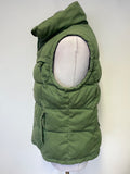 JOULES GREEN HIGH NECK PADDED SLEEVELESS GILET SIZE 14