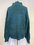 WHISTLES TEAL CHUNKY KNIT TEXTURED KNIT JUMPER SIZE L