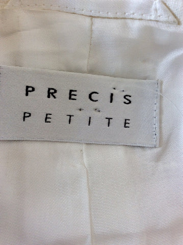 PRÉCIS PETITE WHITE,PINK & GREEN FLORAL PRINT LINEN DRESS & JACKET SUIT SIZE 10