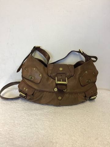 MULBERRY JONI BROWN SOFT LEATHER CROSS BODY SLOUCH HOBO BAG