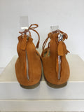 BODEN APRICOT SUEDE LACE UP TIE FRONT FLATS SIZE 7/40