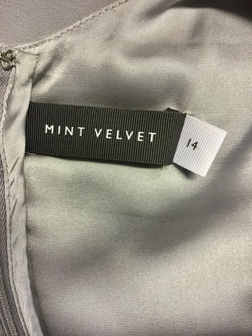 MINT VELVET DOVE GREY CAPE SLEEVELESS JUMPSUIT SIZE 14