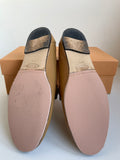 TODS DOPIA MUSTARD LEATHER FLATS SIZE 4.5/37.5