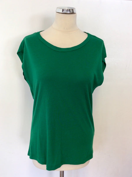 MASSIMO DUTTI EMERALD GREEN TIE BACK CAP SLEEVE TOP SIZE M