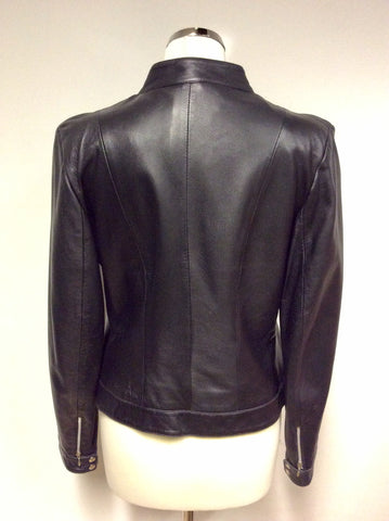 FIORELLI BLACK SOFT LEATHER ZIP UP JACKET SIZE 12/14