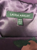 LAURA ASHLEY PURPLE FLORAL PRINT SLEEVELESS BELTED PENCIL DRESS SIZE 18