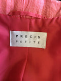 PRÉCIS PETITE CORAL/ ORANGE LINEN BLEND SPECIAL OCCASION JACKET SIZE 8
