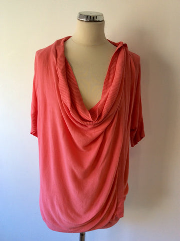 TED BAKER CORAL WRAP ACROSS SHORT SLEEVE CARDIGAN SIZE 3 UK 14