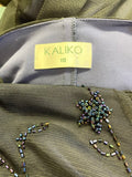 KALIKO NAVY BLUE MESH OVERLAY BEADED SLEEVELESS EVENING DRESS SIZE 10