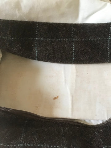 LUCY HAYLER BROWN HARRIS TWEED WOOL & SUEDE HOLD ALL/ WEEKEND BAG