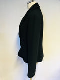 HOBBS BLACK DOUBLE BREASTED WOOL JACKET SIZE 16