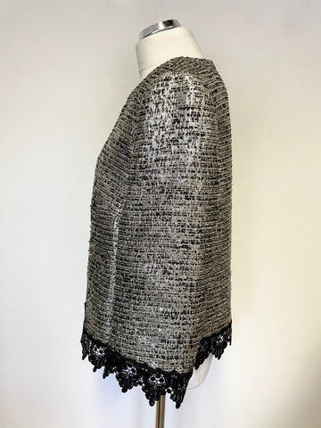 ROHMIRACLE BY ROHMIR BLACK & SILVER METALLIC SPECIAL OCCASION / EVENING JACKET SIZE 42 UK 14